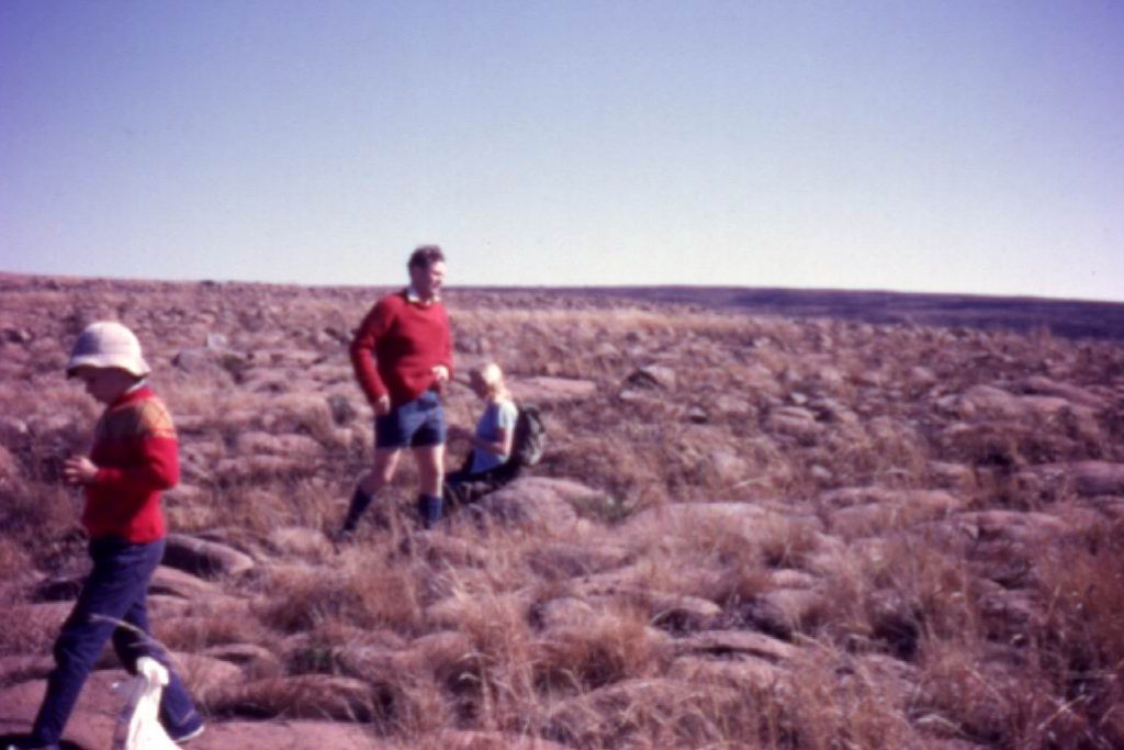 Ken Carter and a daughter on summit, 1973