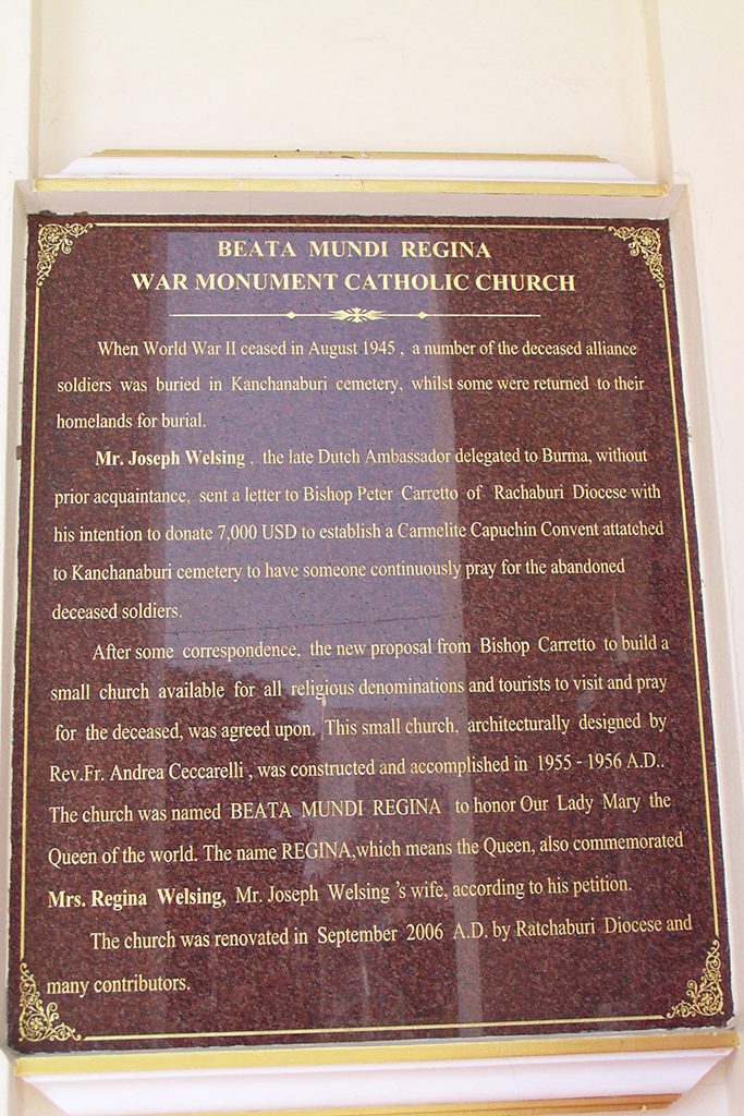 Beata Mundi Church, WW2 plaque