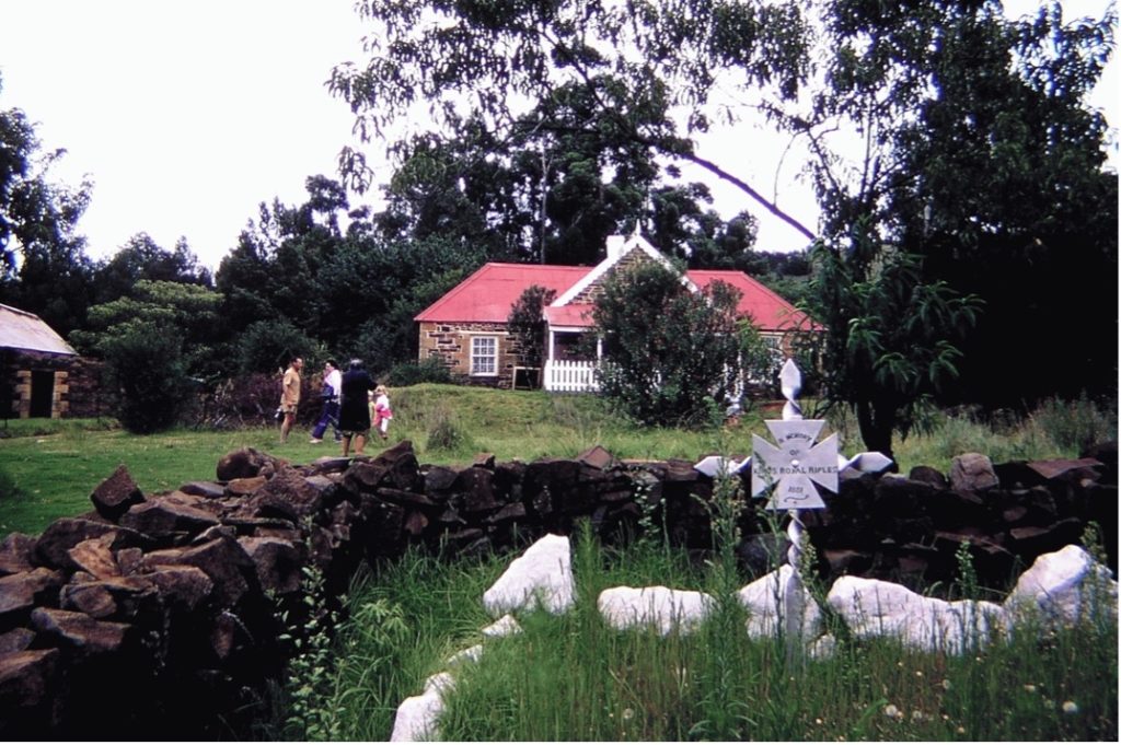O’Neill’s Cottage. 1966. Cemetery in foreground. In memory of the King’s Royal rifles. 1881.